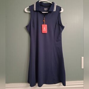NWT Freeye Navy Blue Quarter Zip Sleeveless Tennis Dress